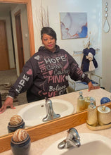 Load image into Gallery viewer, Breast Cancer Awareness all over bling hoodie
