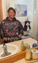 Load image into Gallery viewer, Breast Cancer Awareness all over bling hoodie
